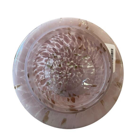 Hand Blown Art Glass CHRISTMAS TREE 9.5in Pastel Pink & White Marbled New - Picture 10 of 15